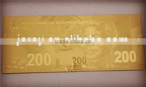 Gold plated banknotes South African Banknote