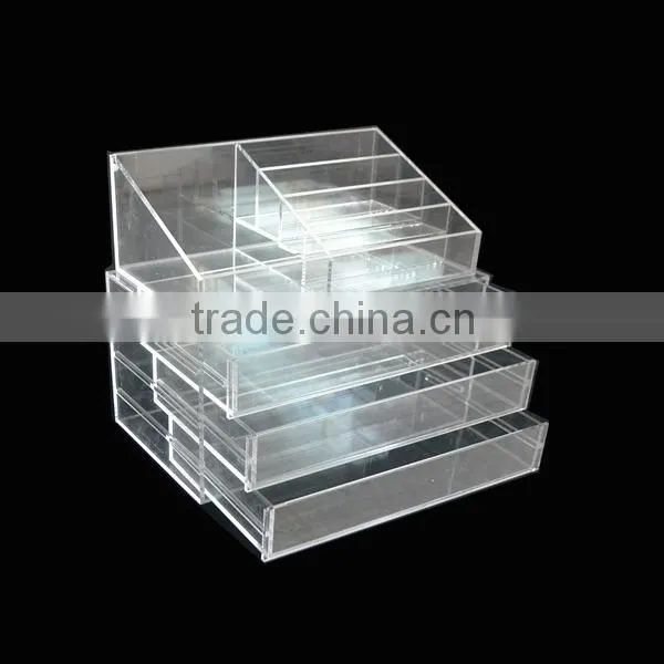 clear color acrylic box cosmetic organizer, make up organizer