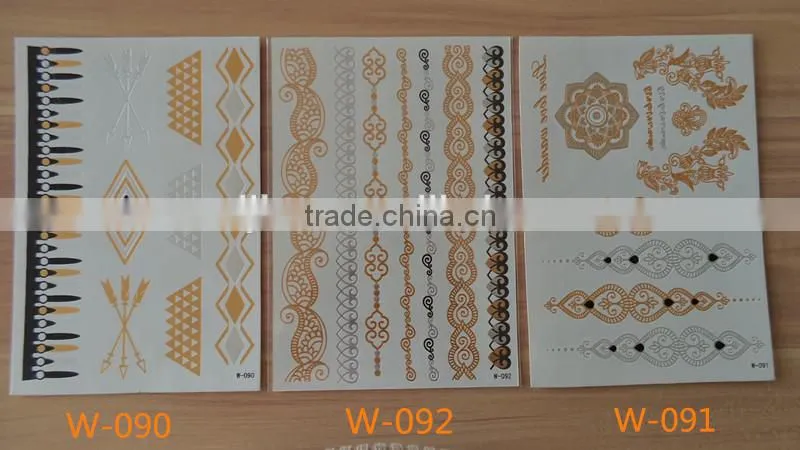 Blingbling silver tattoos Flash TattoosTemporary gold arabic tattoos wholesaler