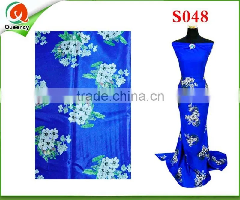 cheap polyester man made silk polyester satin fabric for dress S048