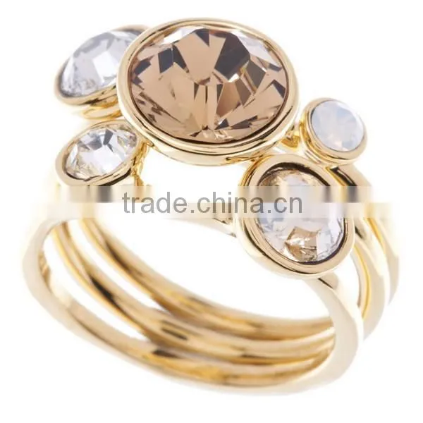 14K gold stacking ring diamonds ruby and clear gemstone stacking rings sets of 3