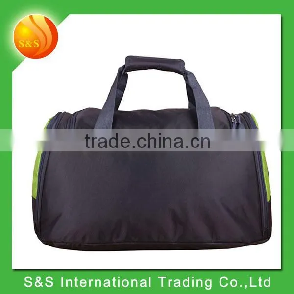 Customized large capacity sling handle sports gym bag with shoes compartment