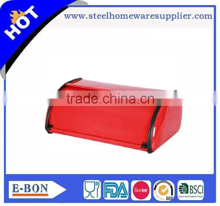 Colorful high quality stainless black steel bread bin
