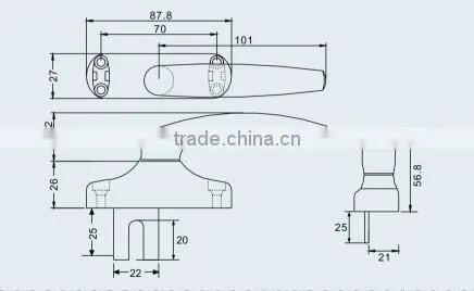 Zinc alloy luxury handle DTA04B