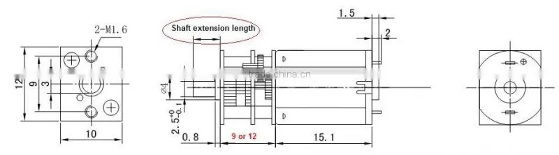 High quality 12v dc motor with gear reduction for electric lock 12mm dc gear motor