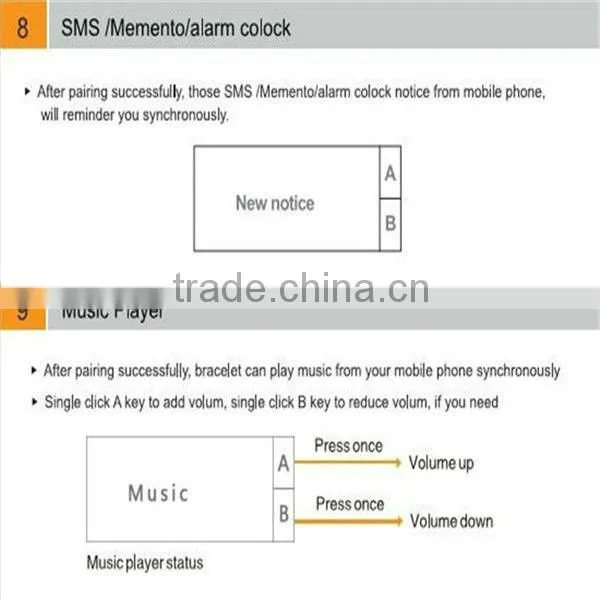 Fashionable Led Bluetooth Bracelet Bluetooth Watch with Caller ID/ Distance Vibration