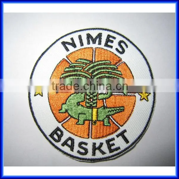 Wholesale letter embroidery company logo patch, beautiful hand sew on embroidery logo patch