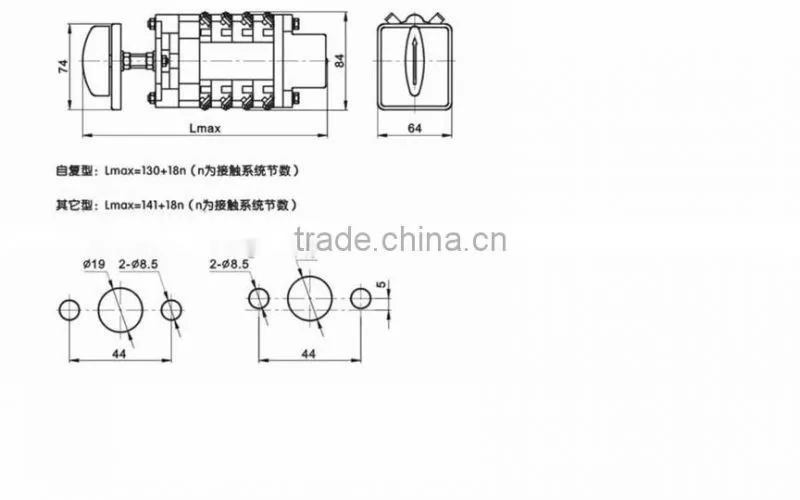 CE ROHS certificate Rotary switch LW2D 240V