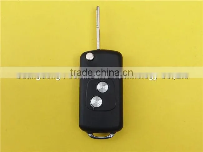 Factory Wholesale Flip Folding keyless blank 2 button remote key blank 206 blade Peugoet
