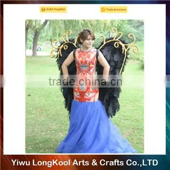 High quality wholesale cosplay black large feather angel wings
