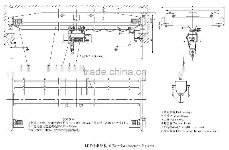 1-10T Motor -Driven Single Bridge Beam Crane for sale