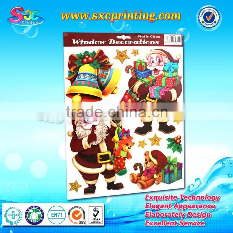 Happy holiday window stickers , Christmas removable glass window stickers