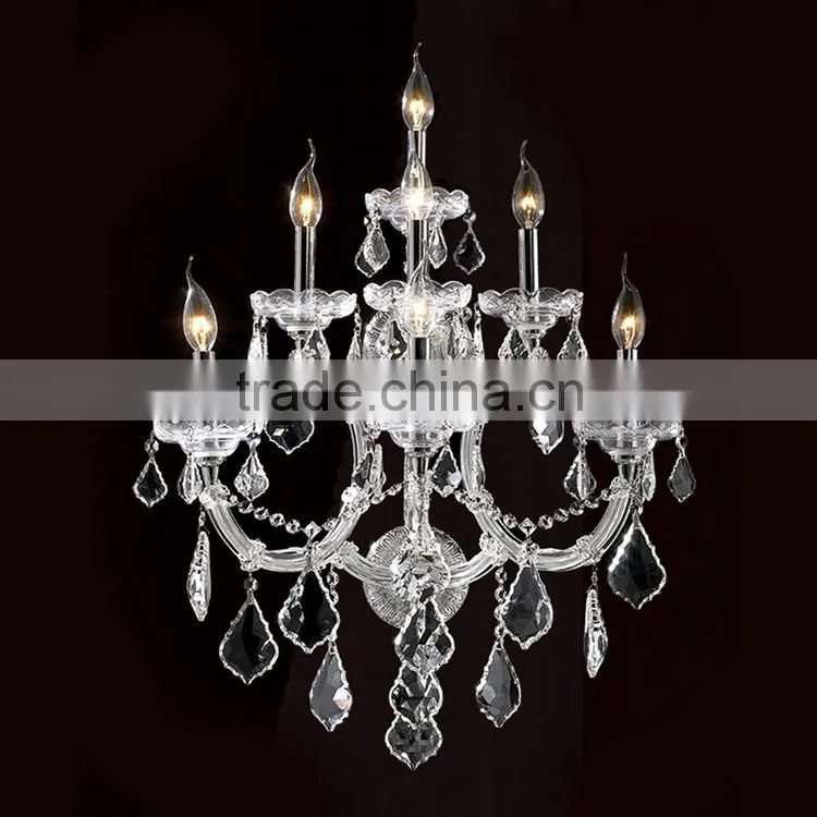 Antique Gold Cristal Chandelier Candle Wall Lamp for Wedding Hall Decoration