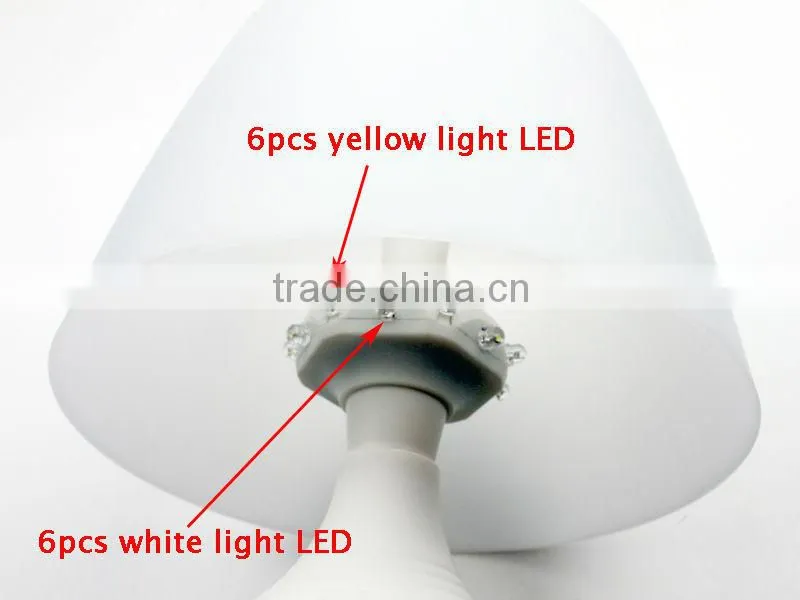 6 White LED + 6 Yellow LED Battery Operated Table Lamp with night and motion sensor