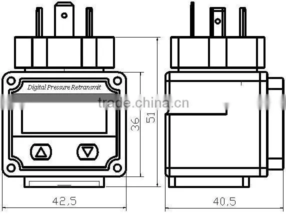 BS-6 two wire system intelligent LED field display meter,LED header