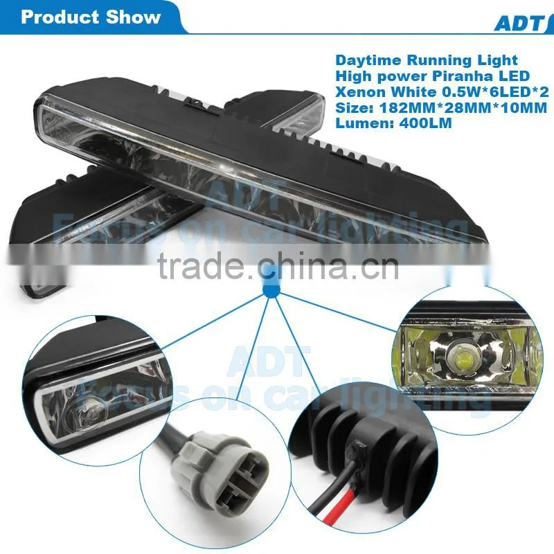 2 pcs Car 6 LED DRL Driving Daytime Running Day LED Light Head Lamp Super White