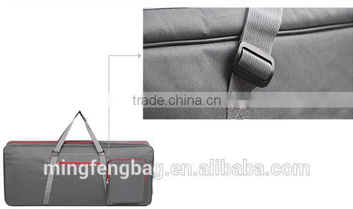 Custom High Quality Tote and Shoulder Thickening 61 Keys Musical Instrument Electronic Organ Bag with Pulleys