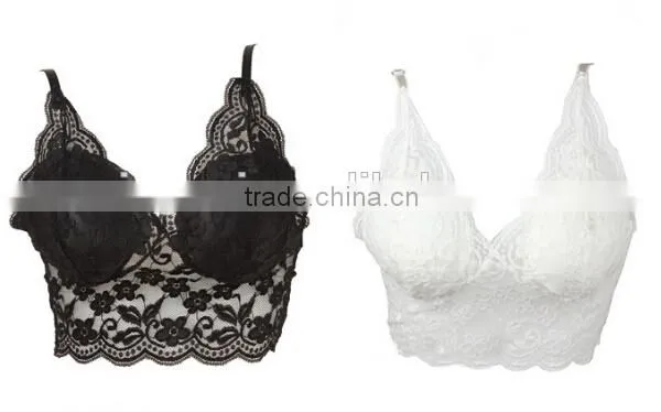 High quality lace bralette,Sexy Deep V Full Lace Camisole