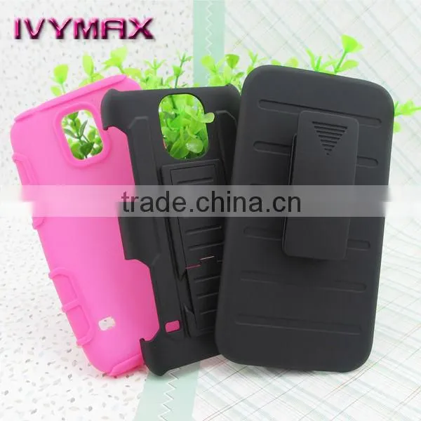 the latest rubber coated holster combo case for samsung galaxy S5 swivel belt clip