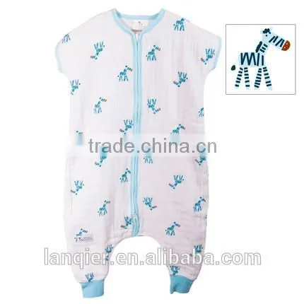 wholesale100% cotton muslin baby sleeing bag anti-kicking bag spring and summer