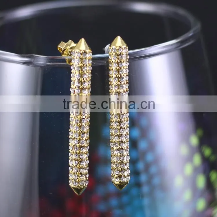 Kingman fashion gold earring models with shiny crystal