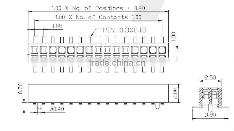 pitch 1.00mm dual row SMT type female header