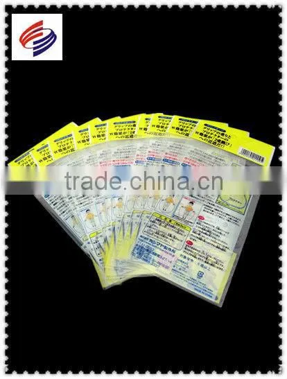 Custom printed plastic opp header bag with sealing tape