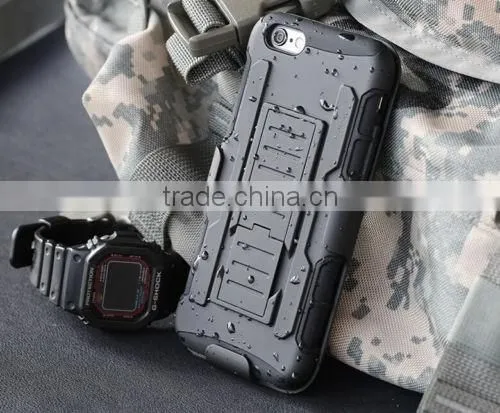 TPU+PC Future Armor Shockproof Hybrid Hard Case Cover + Holster Case For iphone6 Waterproof 3 in 1