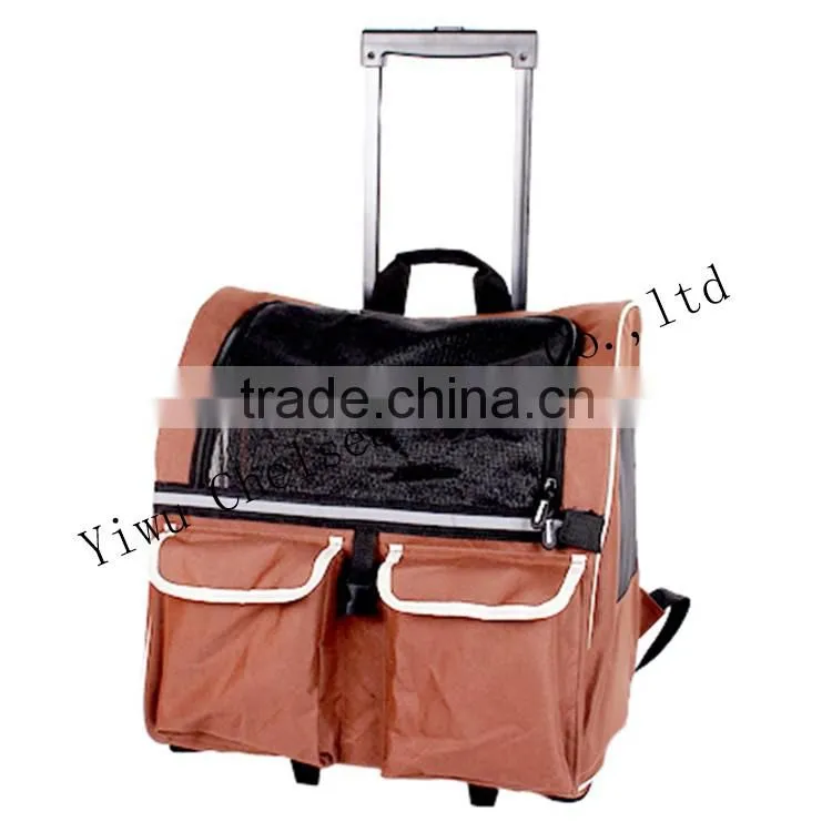 Backpack Pet Carrier on wheels travel rolling Luggage dog bags walking with mat