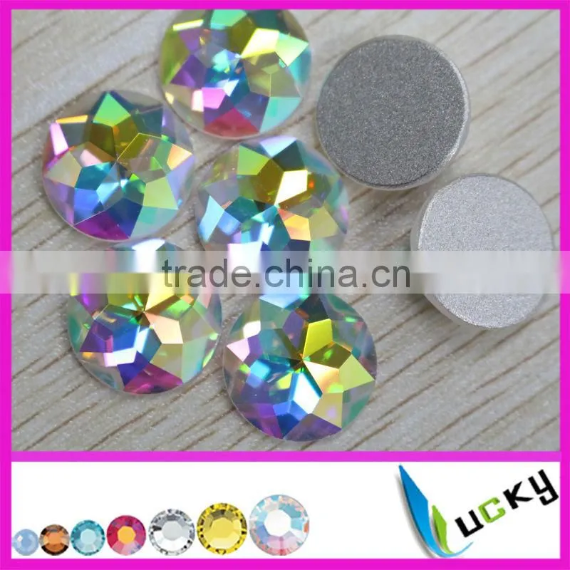 China Highest quality cobalt color sew on strass rhinestones rivoli shape flatback jewellry beads with holes