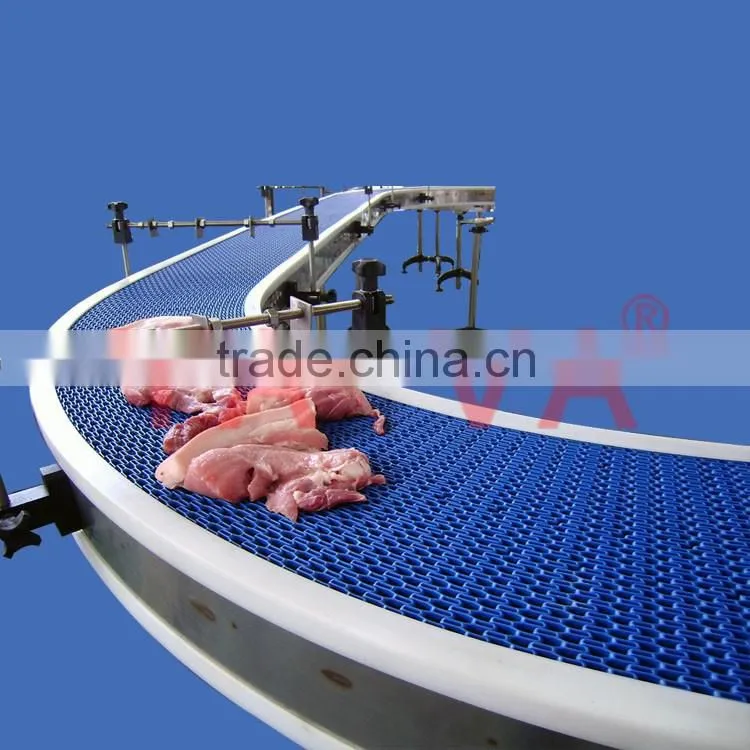 Pleastic molded belting conveyor system for heavy duty
