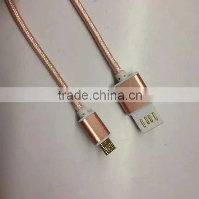 New style convenient gold plated usb cable with nylon braided