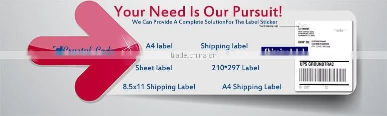A4 color self adhesive size barcode label waterproof sticker paper price, Wholesale usps paypal 8.5x11 shipping label half sheet