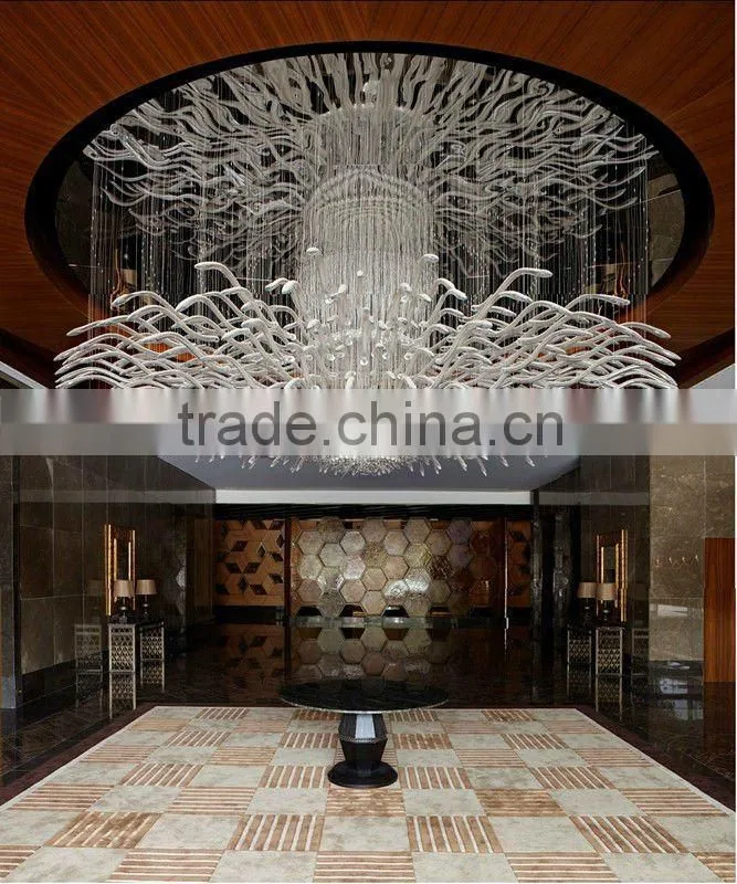 Modern luxury glass art xo-201212 and top grade art glass and hotel chandelier