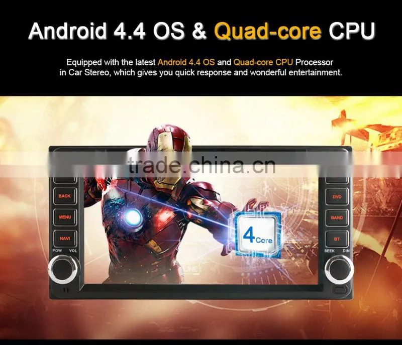 Ownice Quad core Android 4.4 double 2 din touch panel Car radio GPS with FM AM radio