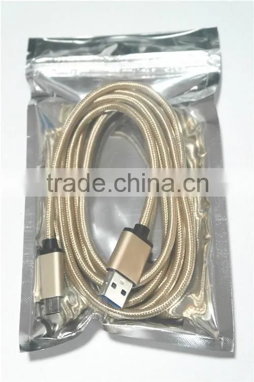 6 Feet / 2 Meter USB Type C Nylon Braided Cable for Apple New Macbook, ChromeBook Pixel and