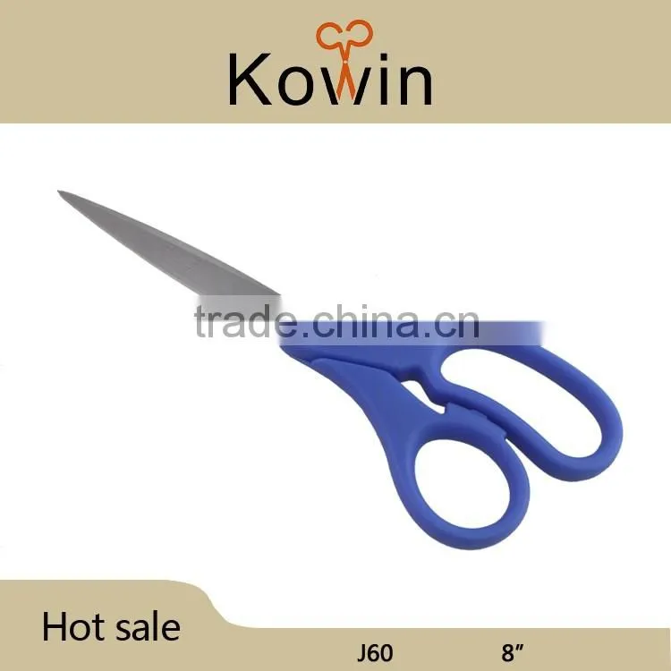 Durable office stationary tools 8 inch multifunctional Blue plastic handle Stainless Steel Scissors