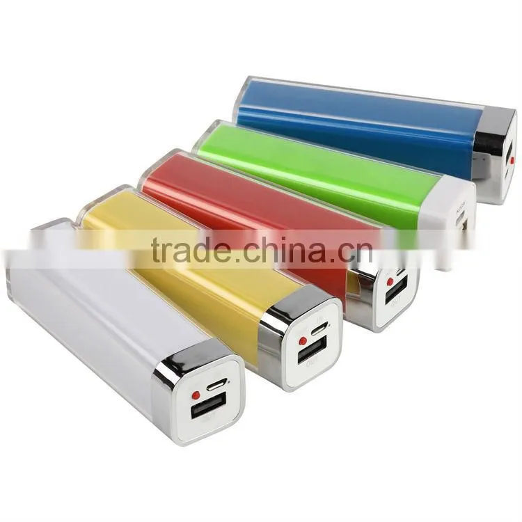 Hot new products for 2015 mini portable lipstick power bank 2600mah