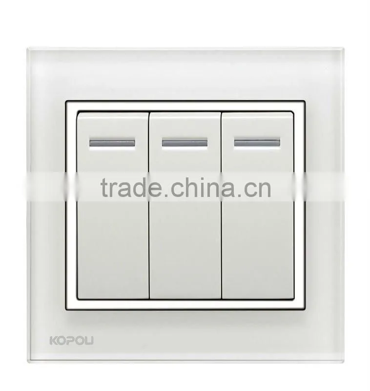 ivory high-grade square glass switch panel