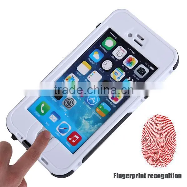 5.5 Inch Mobile Phone Case for iPhone 6 6S 6 Plus Waterproof Case Shockproof With Touched Fingerprint Recognition