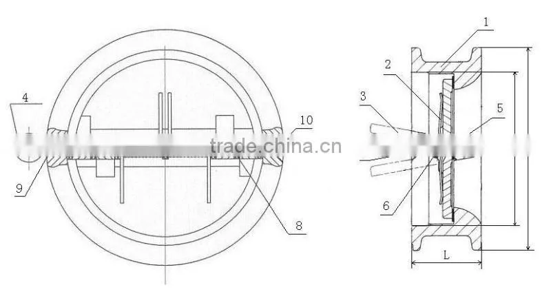 Cast Iron Dual Plate Wafer Check Valve
