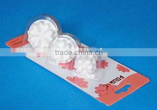 Heart by heart shape plastic sugarcraft plunger cutter set 3,classic cake decoration