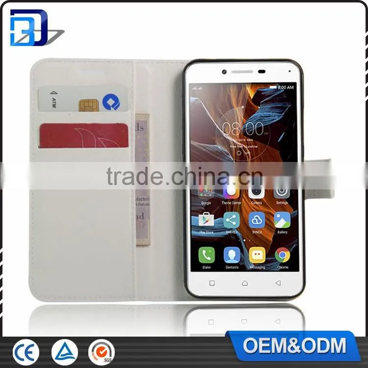 for lenovo k5 leather case, Litchi Design Credit Card Wallet Stand Flip leather case for Lenovo Vibe K5 mobile phone cover
