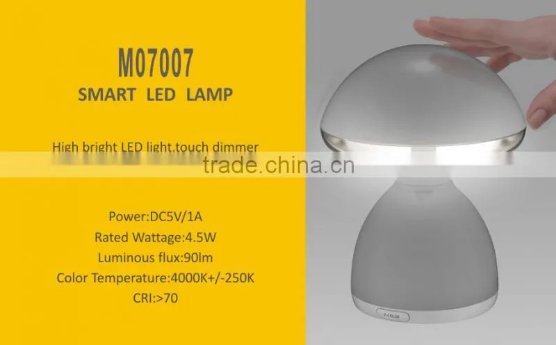 High bright LED light colorful Atmosphere Mushroom Lamp Morden Touch Sensor LED Desk Lamp