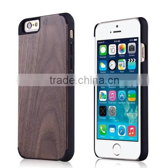 Wood bamboo +PC double sided case without battery for iphone 5 case.