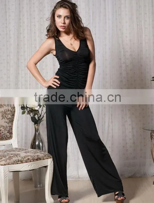 Black color 2015 new fashion wholesale sexy jumpsuits for women