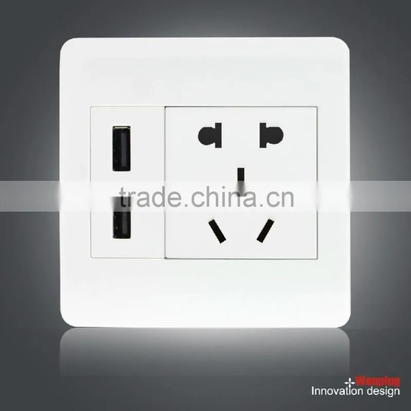 Dual AC 100V-250V AU wall Socket 2 USB Port DC 5V 2.1A Mains Power Wall Outlet