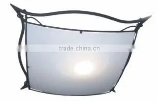 Industrial clear glass trapezoid iron art ceiling light