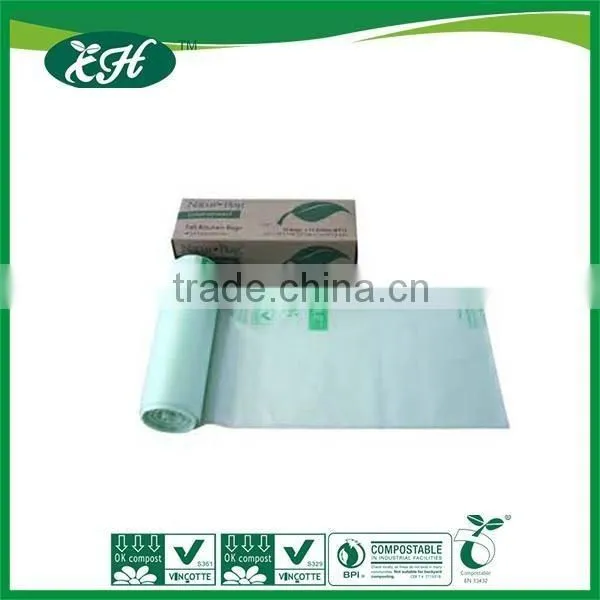 2016 new biodegradable easy handle drawstring trash bag with heavy duty