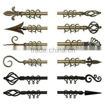 Spring Tension Decorative Curtain Rod Rings